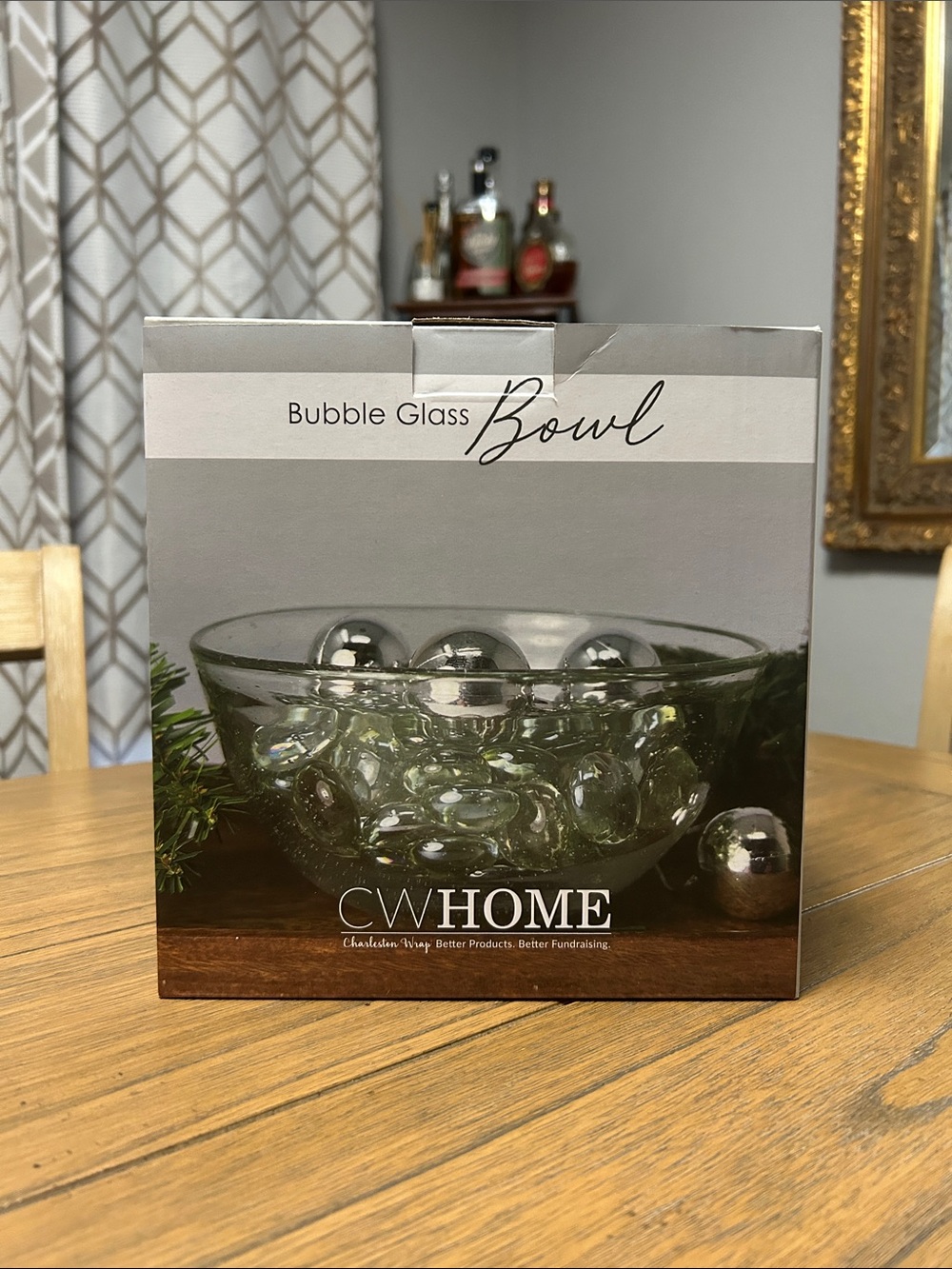 Bubble Glass Bowl - Clear Glass Decorative Bowl